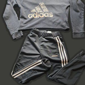 Adidas  Jogger Pants Girls S(7/8) and  Sweatshirt Cut Off XS
